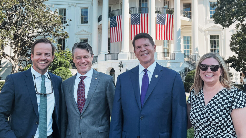 Keith Krach with Indiana Senator Todd Young and his team during the CHIPS and Science Act signing ceremony at the White House, August 10, 2022.