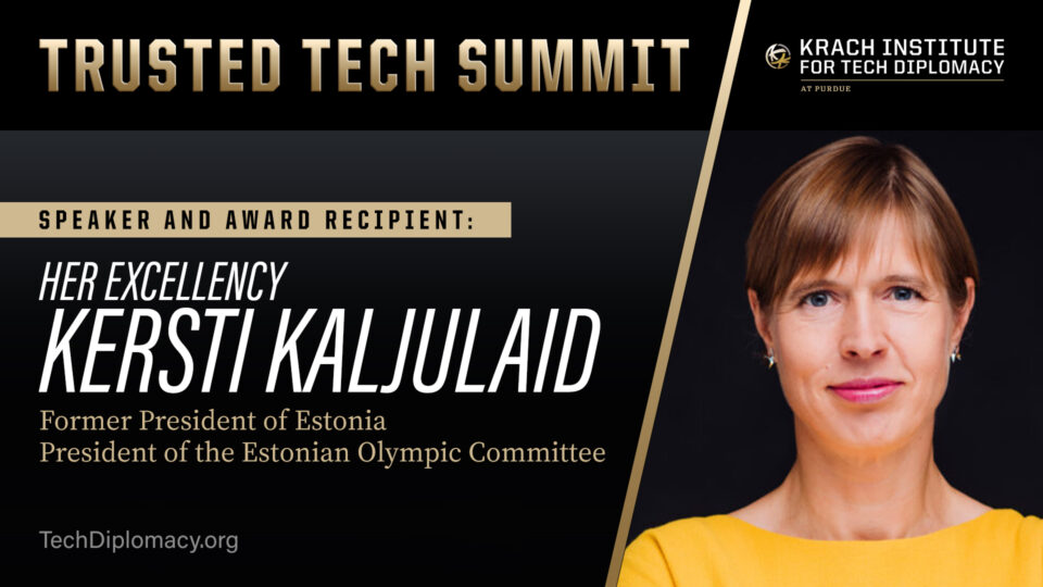 Kersti Kaljulaid Accepts Krach Institute's Trusted Tech Leadership Award 