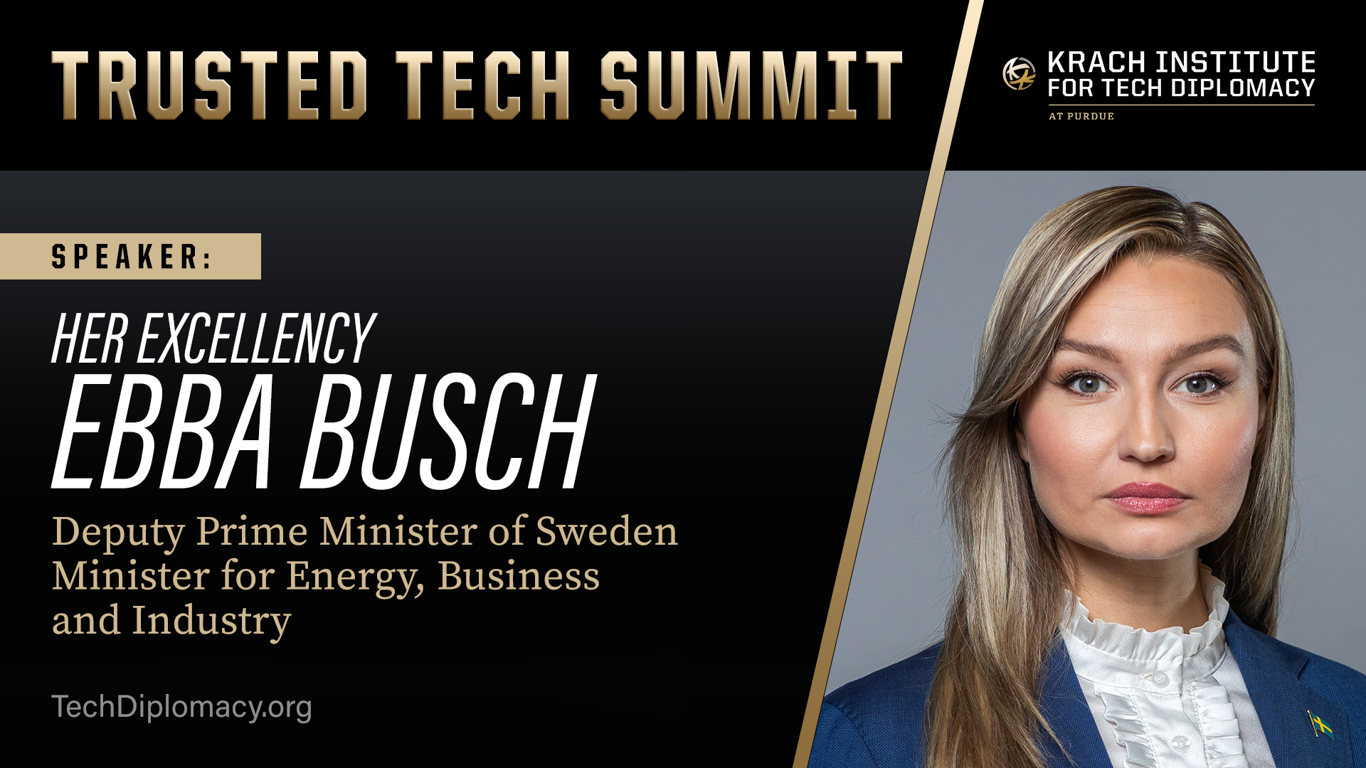 Deputy PM of Sweden Ebba Busch Accepts Tech Leadership Award | 2025 Trusted Tech Summit Deputy PM of Sweden Ebba Busch Accepts Tech Leadership Award | 2025 Trusted Tech Summit